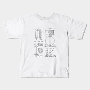 Drummer Gift Drum Kit Vintage Patent Image Kids T-Shirt